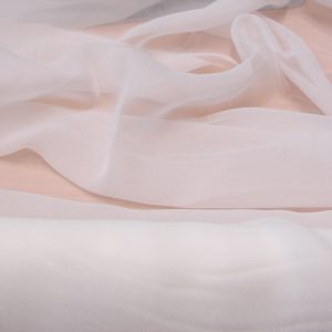 Coated Koubis Georgette Silk White