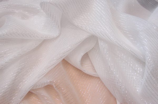 Metallic Silk Stripe Silver