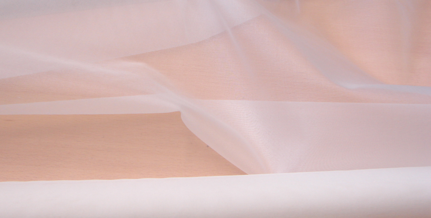 Coated Organza Silk White