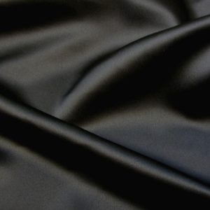 Satin Silk Heavy Black (Crepe backed)