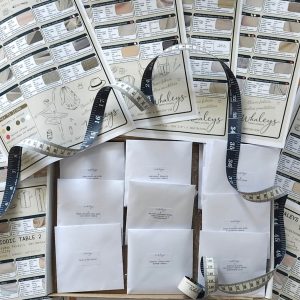 Whaleys Fabric Kit including samples, periodic tables and tape measure